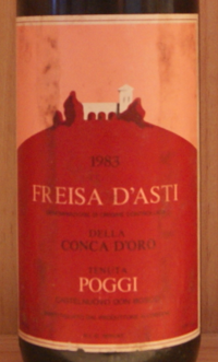 WINO ROCZNIK 1983 - FREISA D\'ASTI TENUTA POGGI 